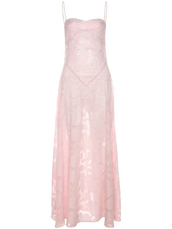 Vestido Maxi Premamá Chic con Tirantes Finos y Espalda Descubierta