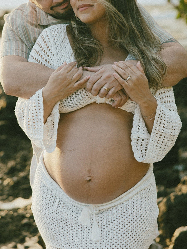 Vestido Premamá con Corbata Cultivos y Cuello En V para Playa y Vacaciones
