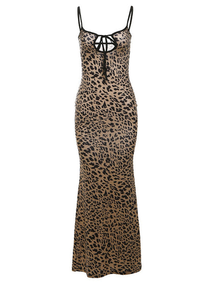 Vestido Maxi Maternidad Chic Leopardo Y Lazo Para Fotos