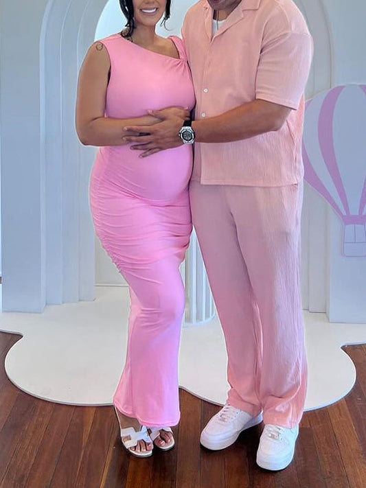 Vestido Maxi Maternidad Con Espalda Descubierta Para Fiesta Y Baby Shower