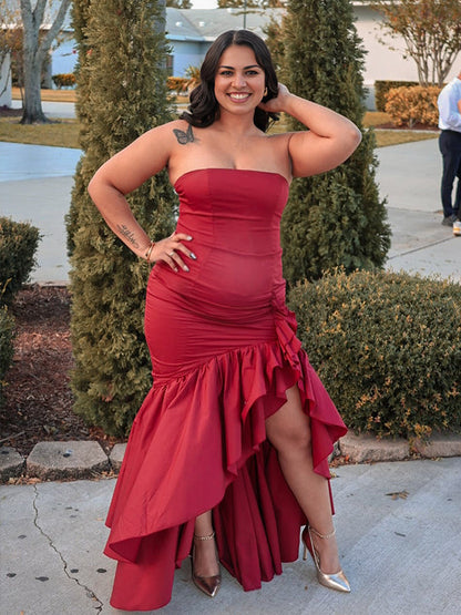 Vestido Maxi de Maternidad con Volantes Abertura Ajustado para Cóctel