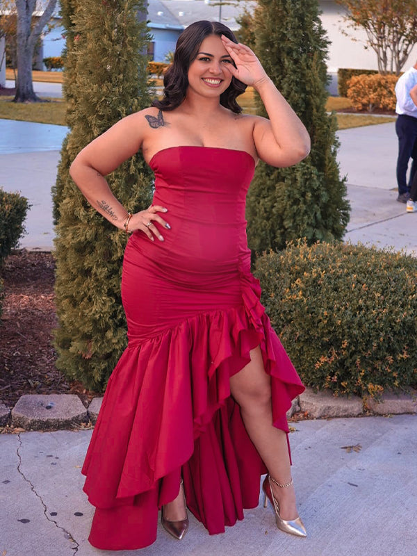 Vestido Maxi de Maternidad con Volantes Abertura Ajustado para Cóctel