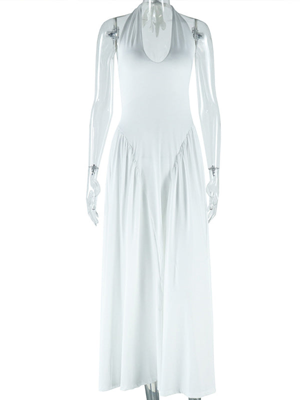 Vestido Maternidad Elegante con Espalda Descubierta para Fiesta de Cóctel y Baby Shower