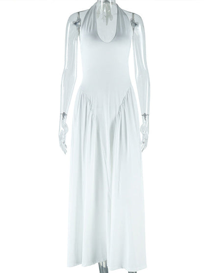 Vestido Maternidad Elegante con Espalda Descubierta para Fiesta de Cóctel y Baby Shower