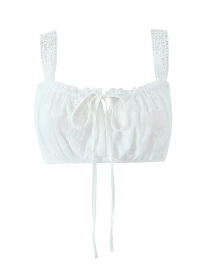 Blanco Conjunto De Dos Piezas Encaje Calado Hombros Descubiertos Lazada Elegante Vestido Largo De Foto De Maternidad
