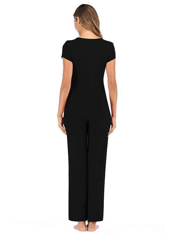 2 Conjuntos Color Sólido Diario Casual Salir Suave Trajes De Lactancia