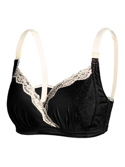 Color Sólido Encaje Busto Completo Lactancia Materna Ultra Confort Sujetador De Lactancia