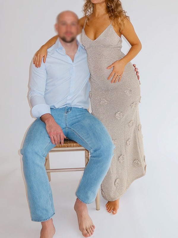 Vestido Largo Elegante De Maternidad Para Sesión De Fotos