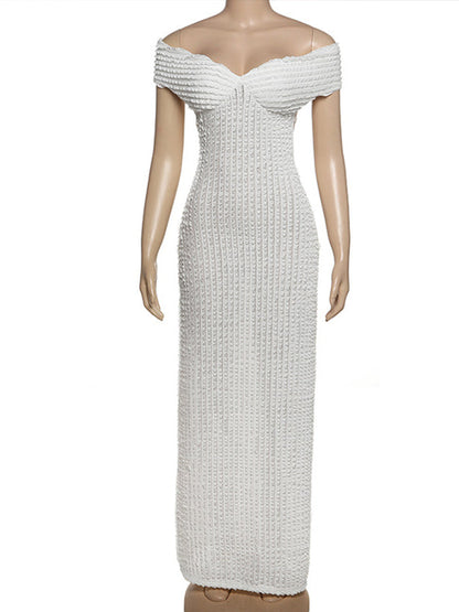 Vestido Largo Elegante De Maternidad Para Baby Shower Con Volantes