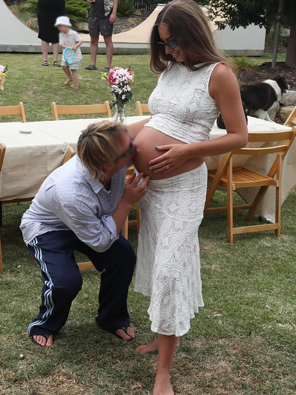 Vestido Elegante de Premamá con Escote en U