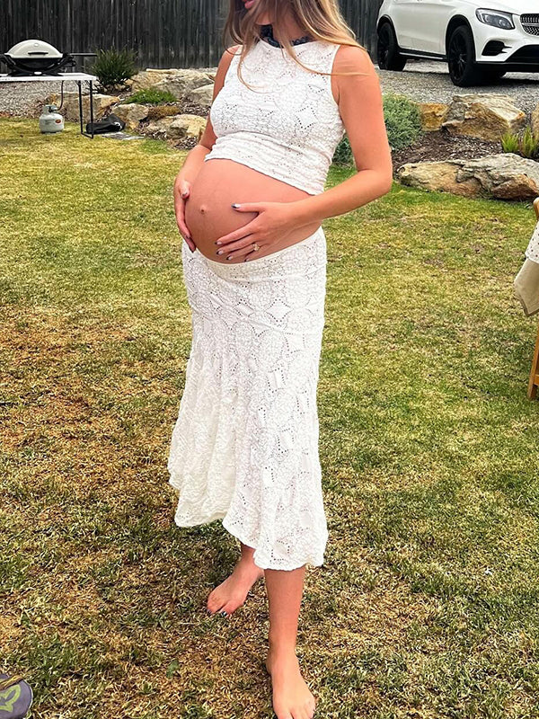 Vestido Elegante de Premamá con Escote en U
