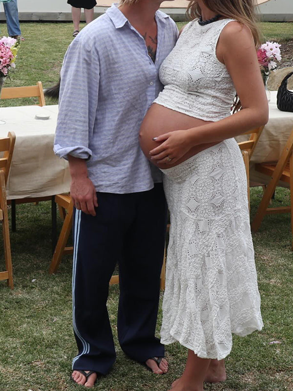 Vestido Elegante de Premamá con Escote en U