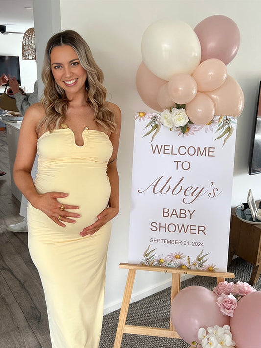Vestido Maxi Maternidad con Banda U para Fiesta de Vacaciones