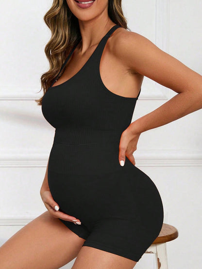 Conjunto De Yoga De Dos Piezas De Maternidad Con Leggings Y Ajustables Sobre La Barriga