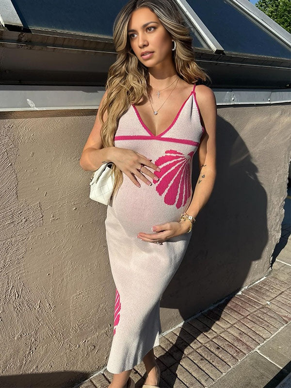 Génerodepunto De tirantes Colores contrastantes Playa vestidos premamá fiesta
