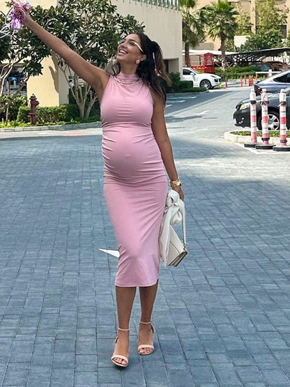 Ajustado Sin Mangas Elegante Clásico Baby shower vestidos para embarazadas