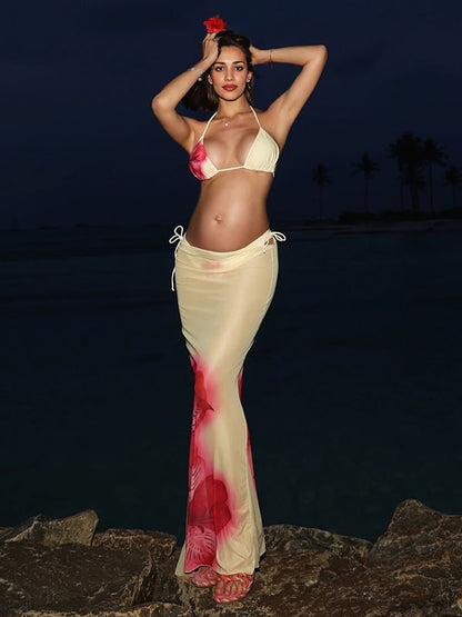 Tul Lazada Estampado Playa Vacaciones Fotografía vestidos para embarazadas