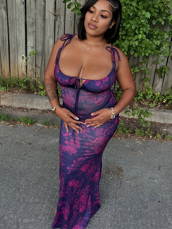 Escote palabra de honor De tirantes Floreado Ajustado Elegante vestidos para embarazadas