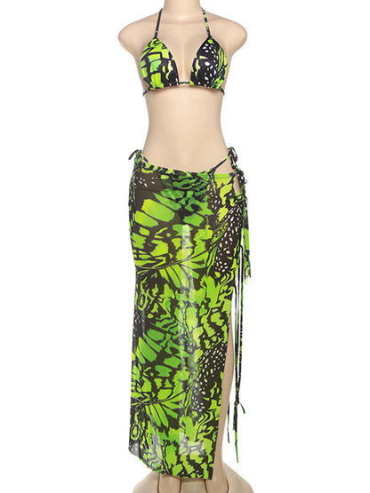 Escote halter Lazada Espalda descubierta Tul Estampado Playa Vacaciones vestidos para embarazadas