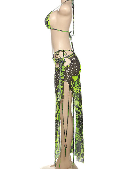 Escote halter Lazada Espalda descubierta Tul Estampado Playa Vacaciones vestidos para embarazadas