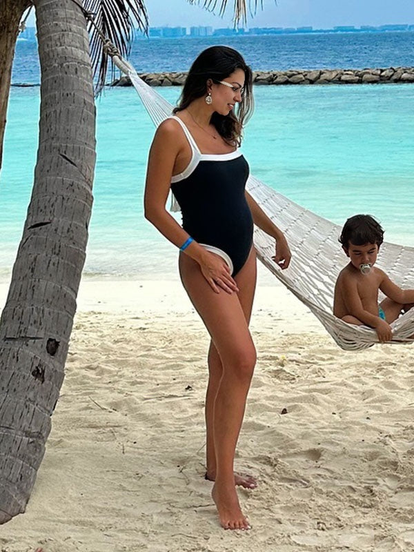 De tirantes Playa Vacaciones Minimalista Traje de baño de una pieza de maternidad