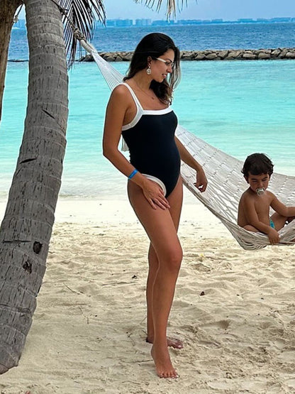 De tirantes Playa Vacaciones Minimalista Traje de baño de una pieza de maternidad