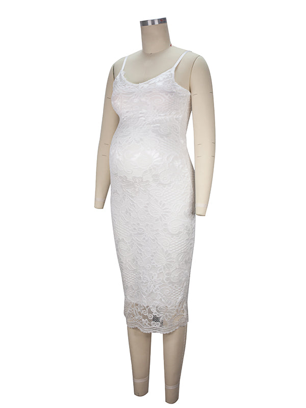 Vestido Para Baby Shower Con Tirantes, Espalda Descubierta Y Cuello En V