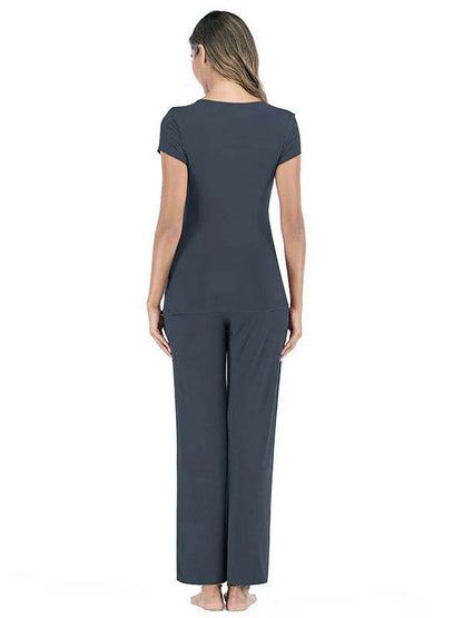 2 Conjuntos Color Sólido Diario Casual Salir Suave Trajes De Lactancia