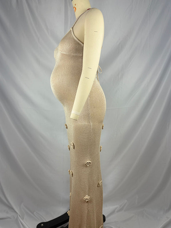 Vestido Largo Elegante De Maternidad Para Sesión De Fotos