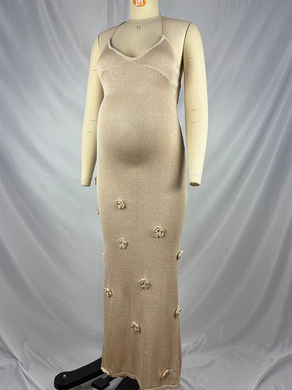 Vestido Largo Elegante De Maternidad Para Sesión De Fotos