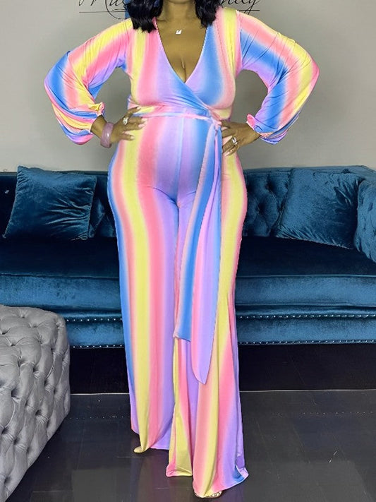 Mono de Revelación de Género con Rayas Tie Dye Arcoíris para Premamá